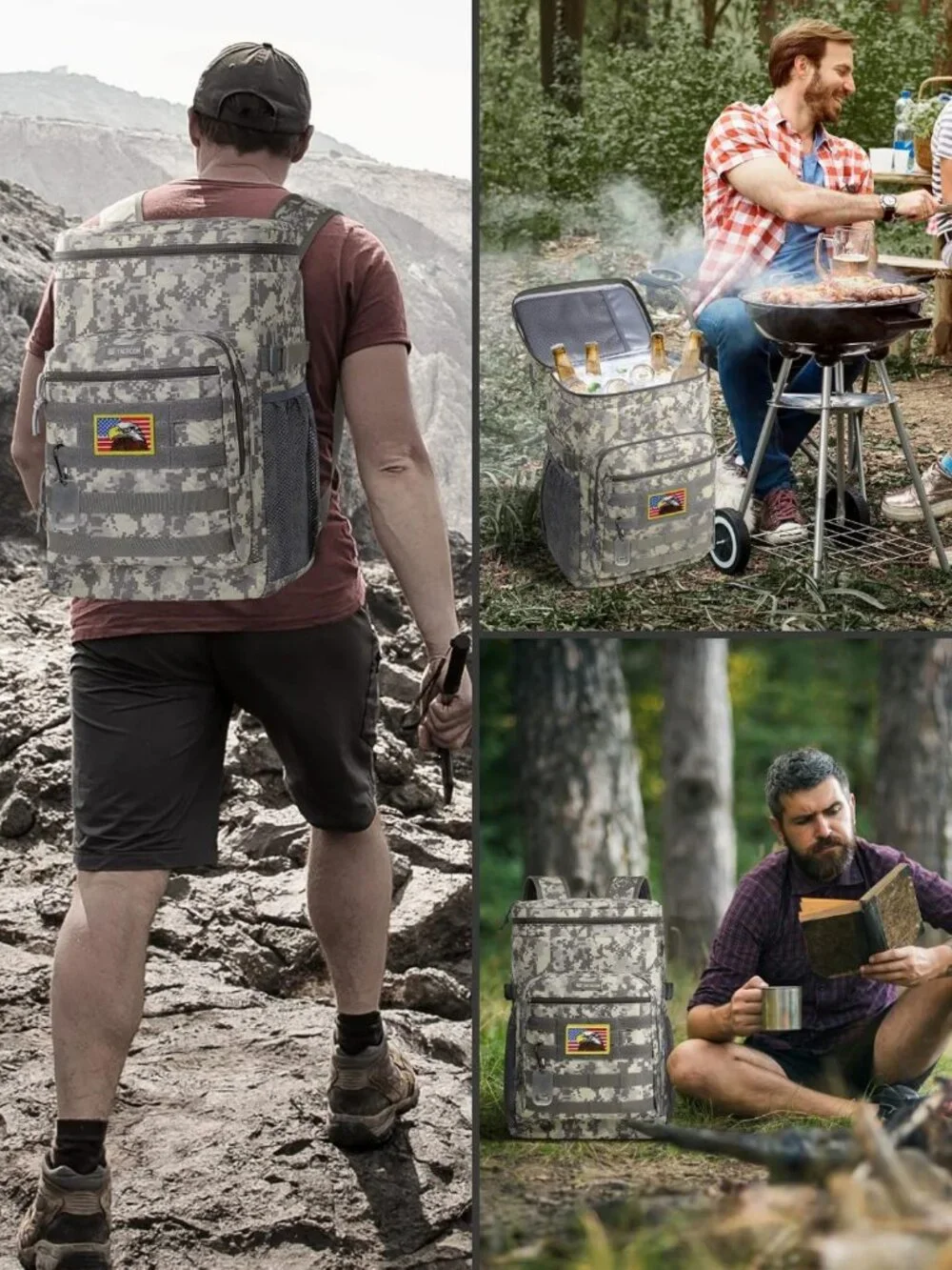 Insulated Tactical Cooler Backpack - 24L Leak-Proof Heavy Duty Lunch Bag for